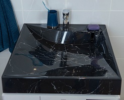 Stella Polare Раковина под стиральную машину Турин 60х60 черный мрамор – фотография-1